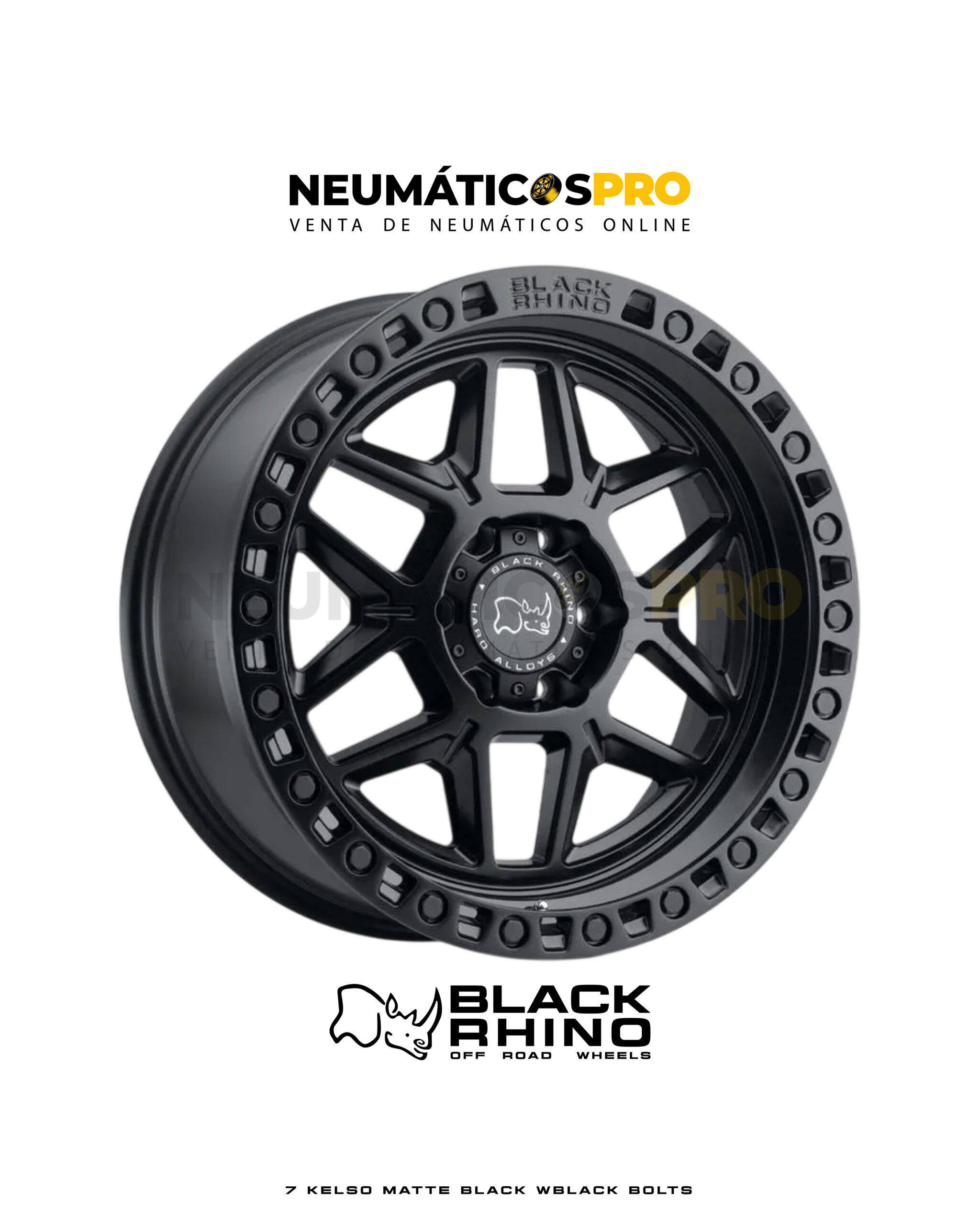 LLANTAS BLACK RHINO KELSO MATTE BOLTS ARO 20/6X135 JUEGO