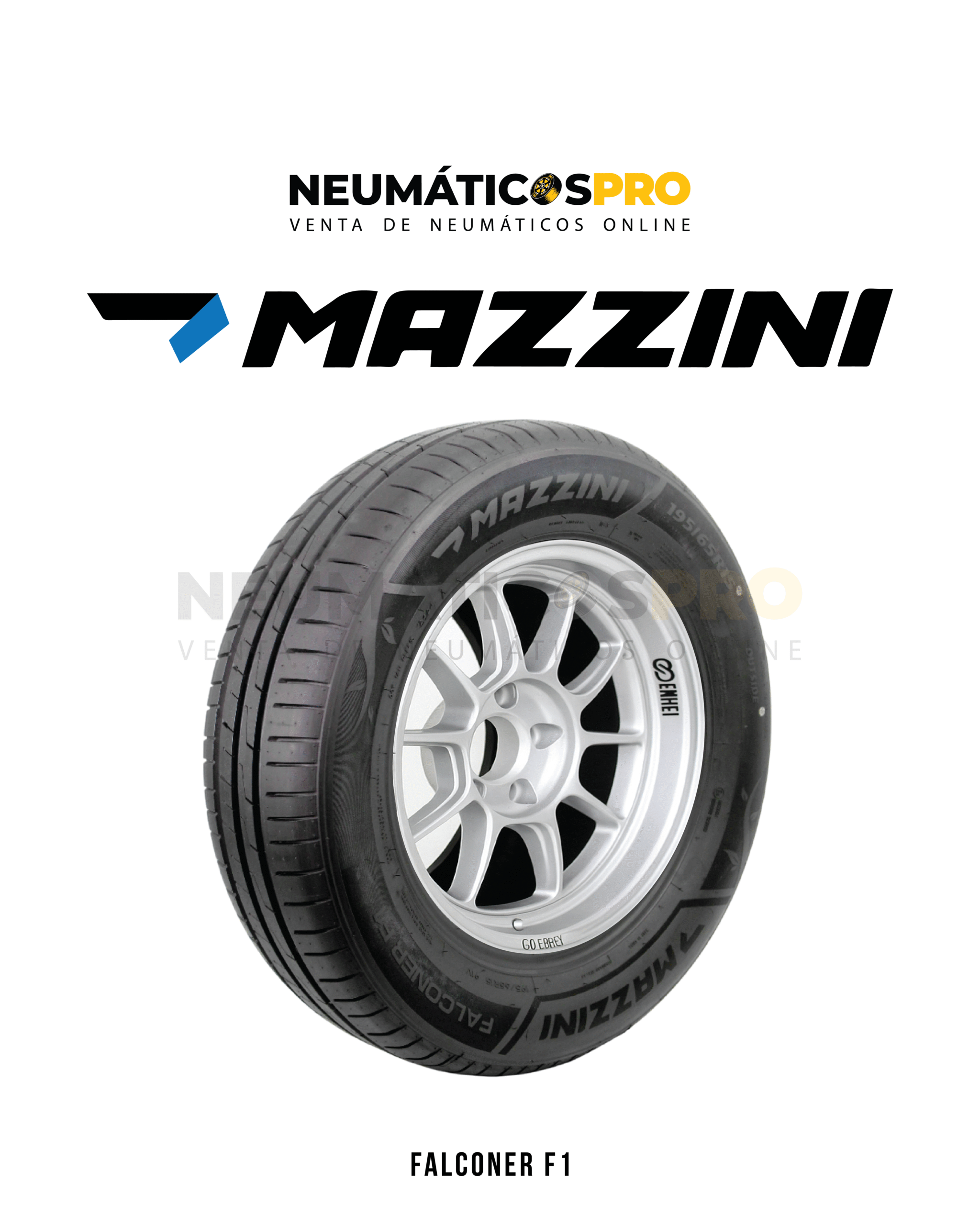 PACK 4 UNIDADES NEUMATICOS 195/65R15 MAZZINI FALCONER F1
