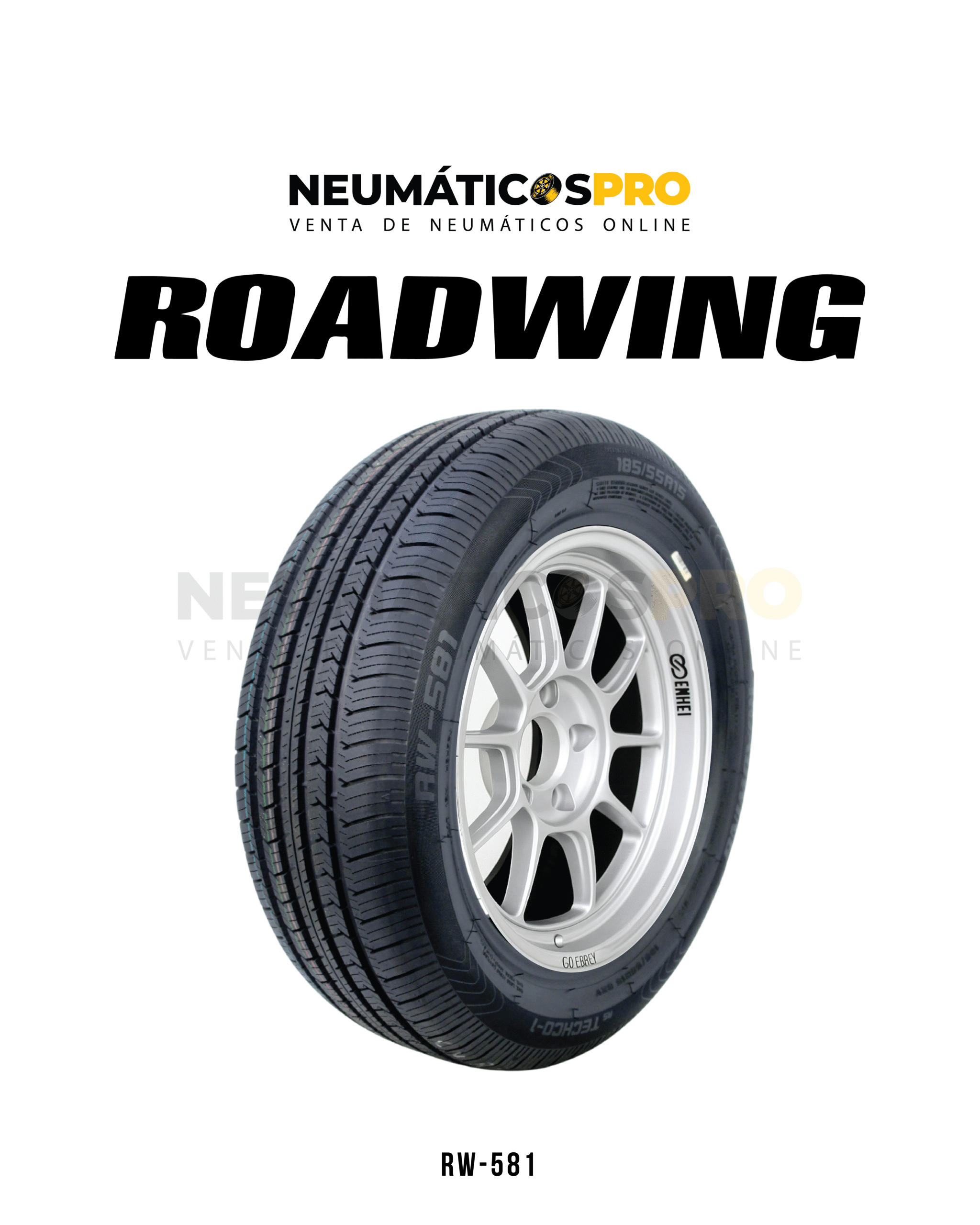 PACK 4 UNIDADES NEUMATICOS 185/55R15 ROADWING HT RW-581