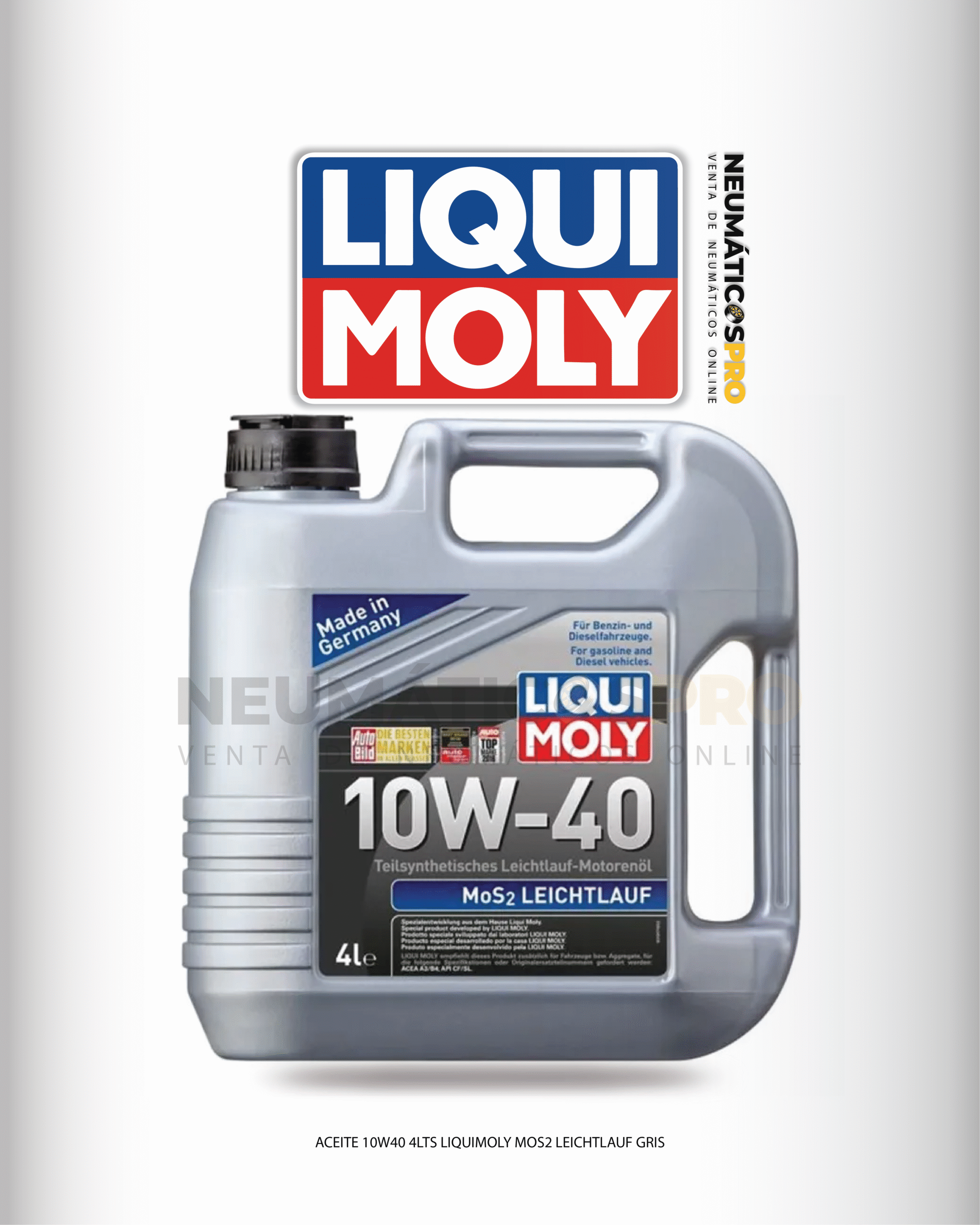 ACEITE LIQUIMOLY 10W40 MOS2 LEICHTLAUF API SL BIDON 4 LITROS