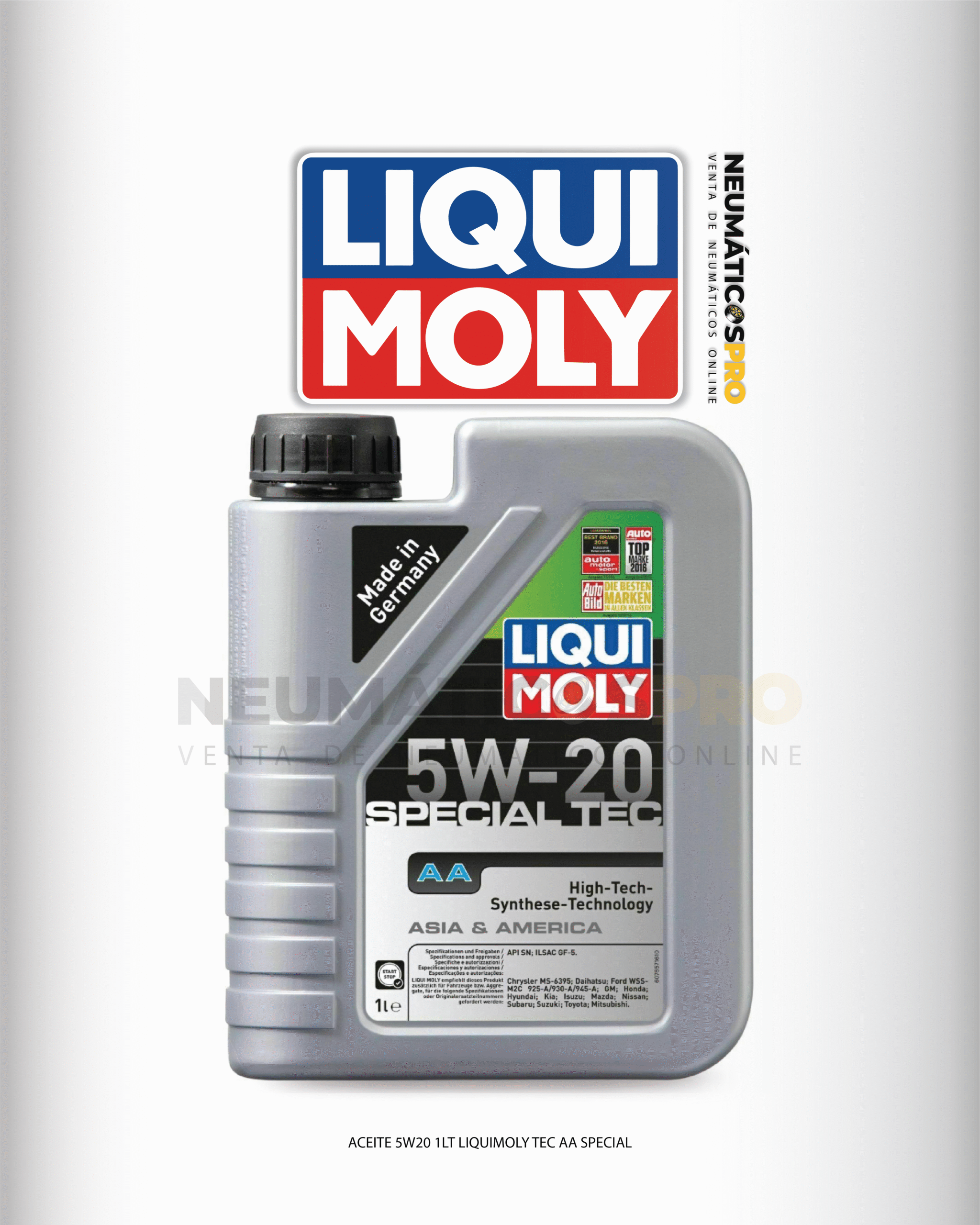 ACEITE LIQUIMOLY 5W20 SPECIAL TEC AA API SQ BIDON 1 LITRO