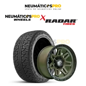 OFERTA 4 LLANTAS WHEELS ARO 17 APERNADURA 6X139 9 PULGADA OFFSET 0 + 4 NEUMATICOS 265/70R17 RADAR AT SPORT