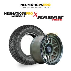 OFERTA 4 LLANTAS WHEELS ARO 17 APERNADURA 6X139 9 PULGADA OFFSET 0 + 4 NEUMATICOS 265/70R17 RADAR RT