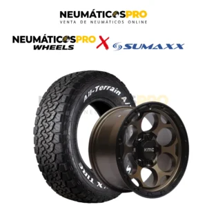 OFERTA 4 LLANTAS WHEELS ARO 17 APERNADURA 6X139 9 PULGADA OFFSET 0 + 4 NEUMATICOS 265/70R17 SUMAXX AT